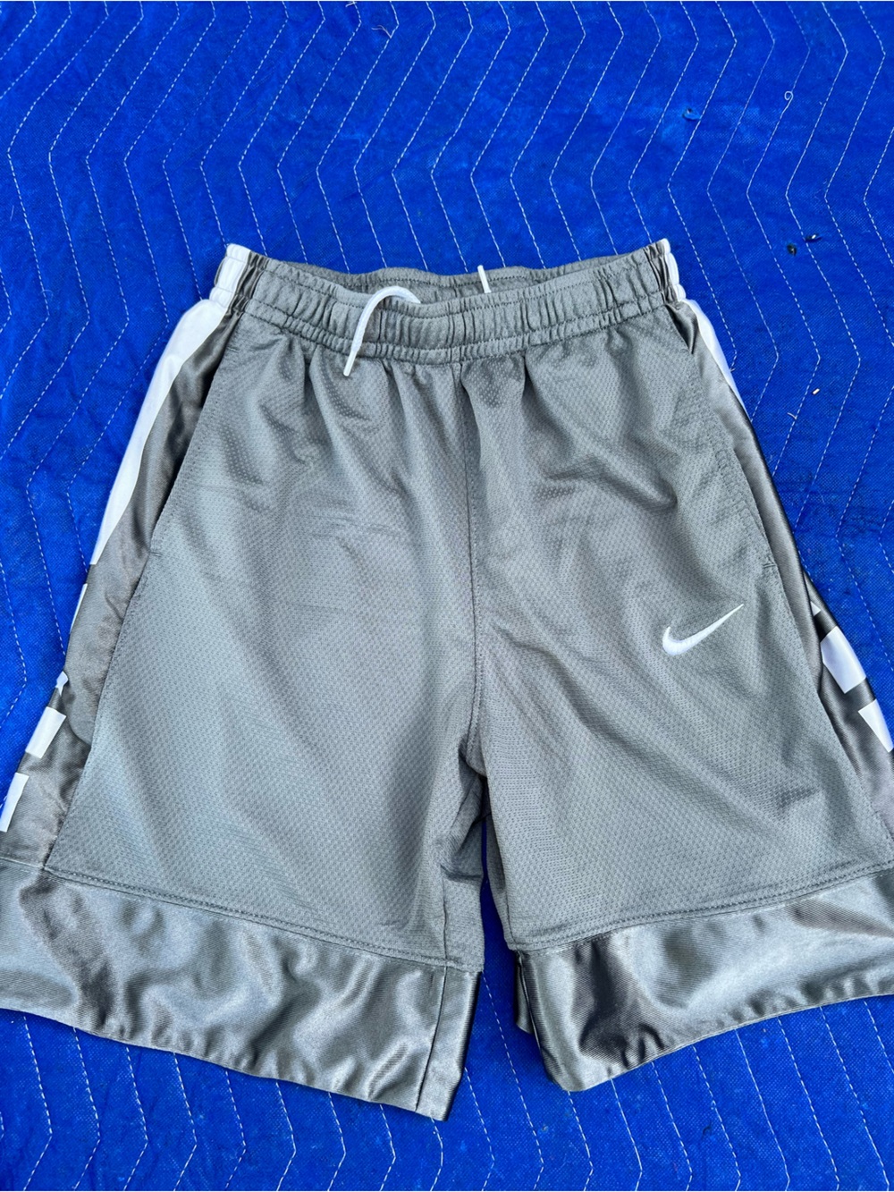 Nike Gray Kids' Athletic Shorts with White Accents
